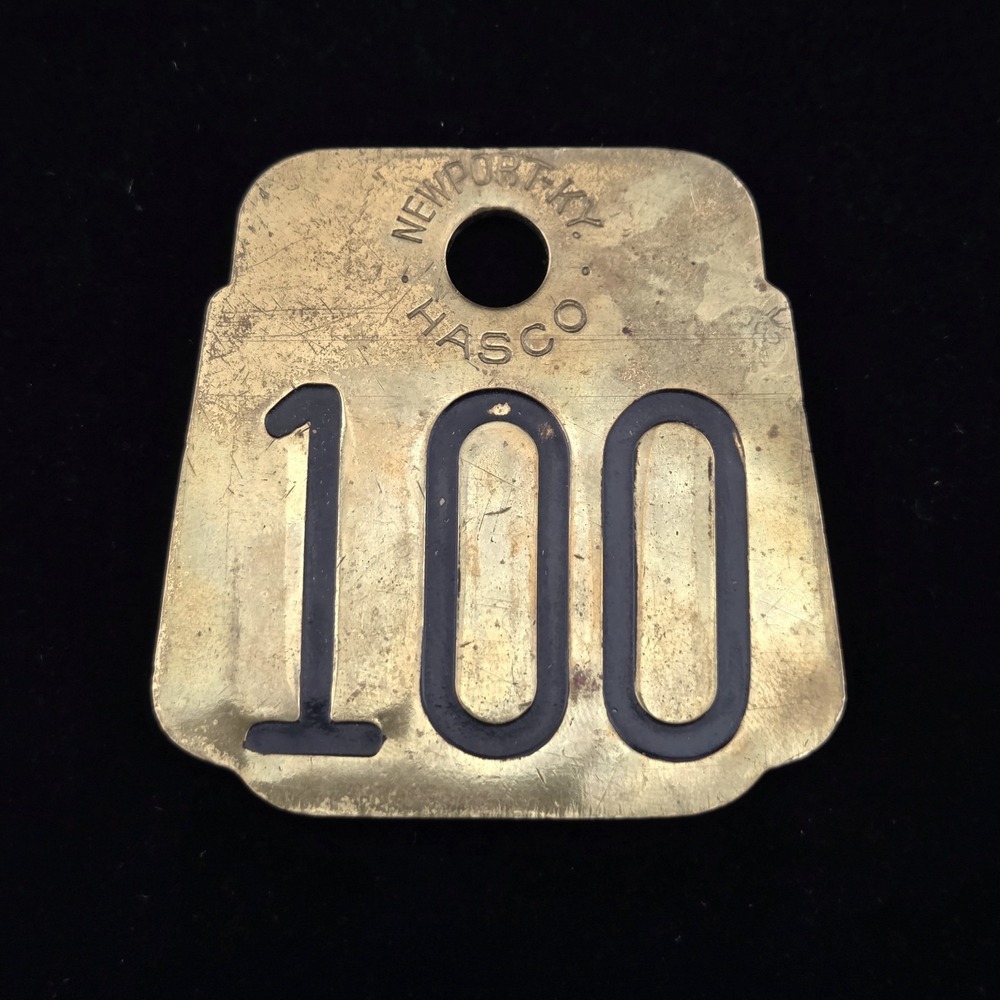 Brass Tag Number 100 Cow Cattle Dairy Livestock Hasco Vintage